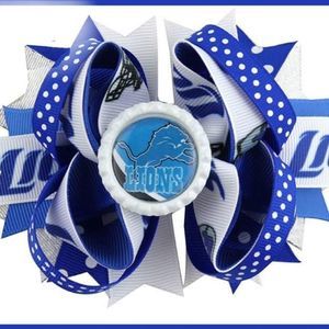 4.5 INCH NFL DETROIT LIONS HAIRBOW